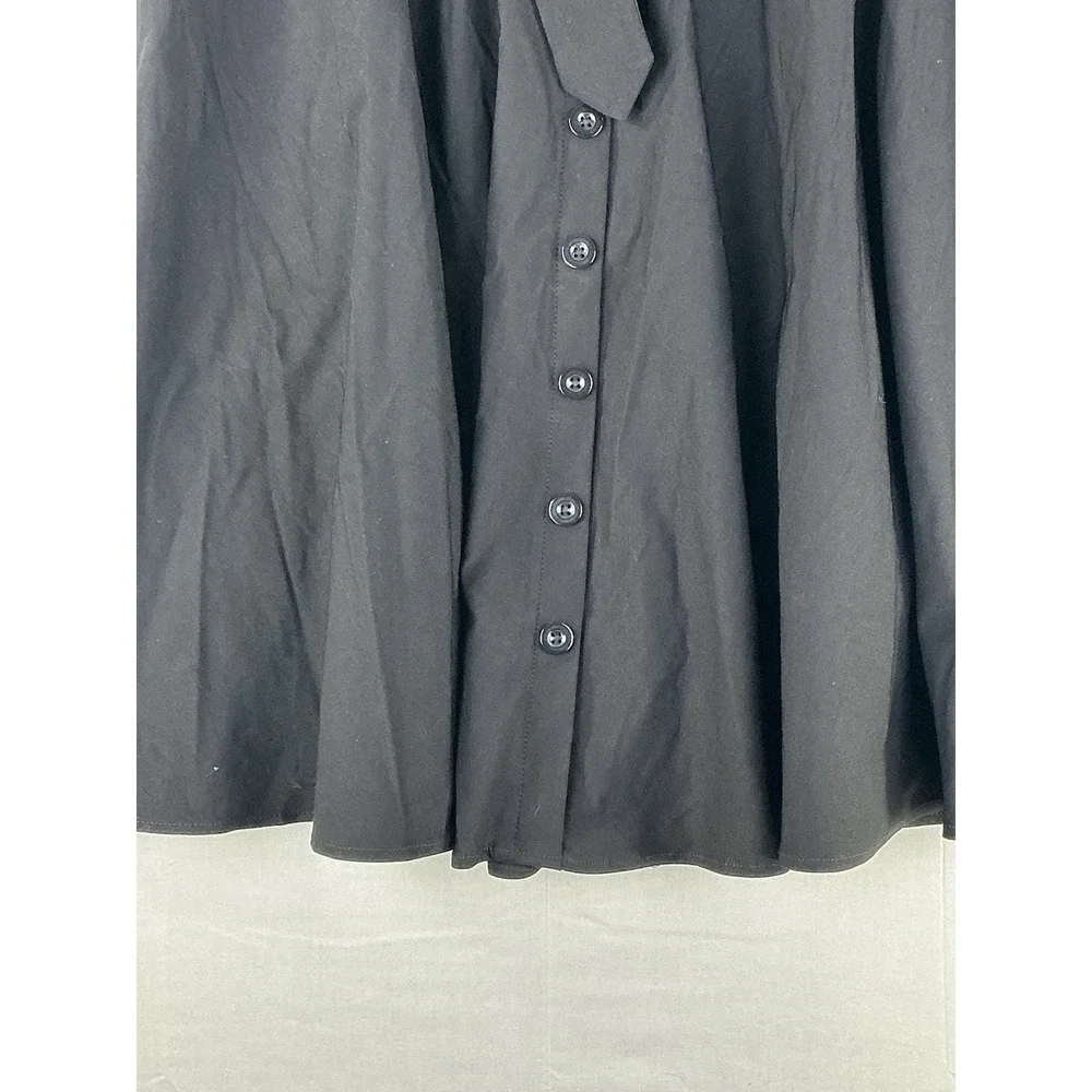 Belle Poque Women's Black A-Line Skirt Belted Button Front New With Tags 3XL